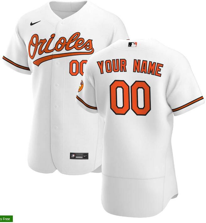 Cheap Mens Baltimore Orioles Nike White Home Authentic Custom MLB Jerseys